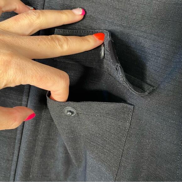 SKECHERS Mens Zip Up Stretch Casual Lightweight Cargo Jacket in Black Heather L - Picture 4 of 5